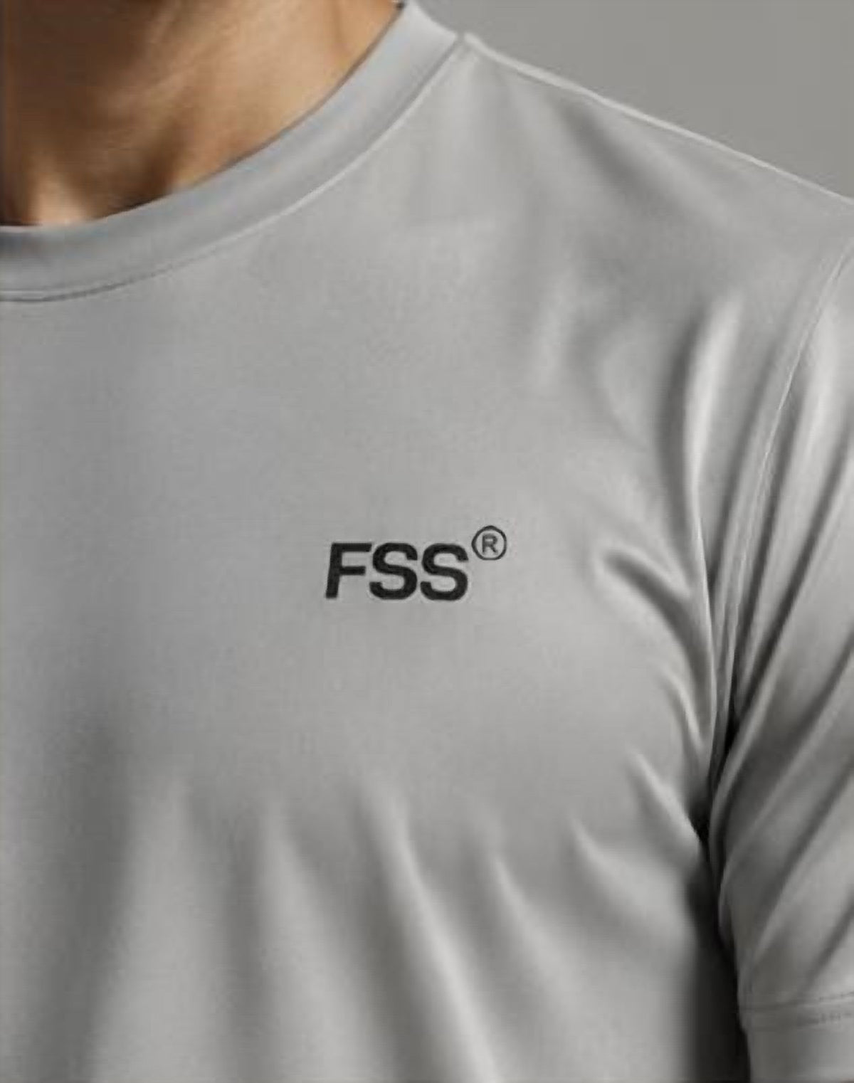 Raglan Gothic Logo Tee, FSS chest logo close-up